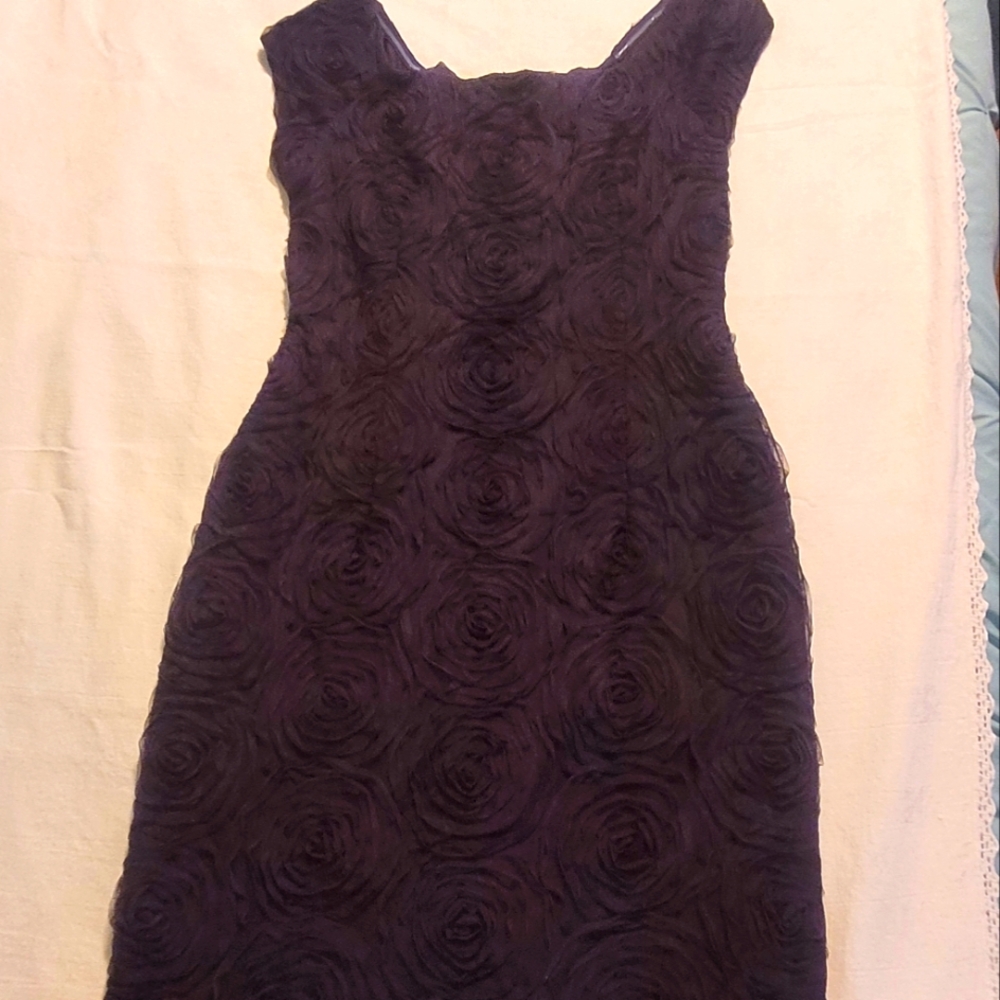 Jessica Howard cocktail/party dress, size 12, rich purple tulle lace.